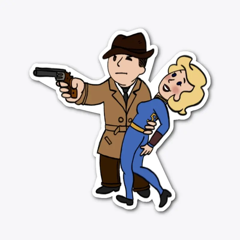 Walter & Bunny (Vault Boy Style) Sticker